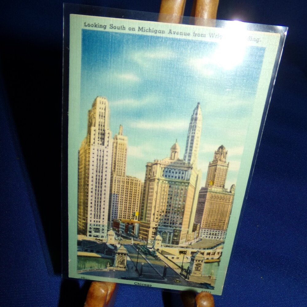 Vintage Full Color Postcard - Michigan Avenue - Chicago, Illinois - Linen